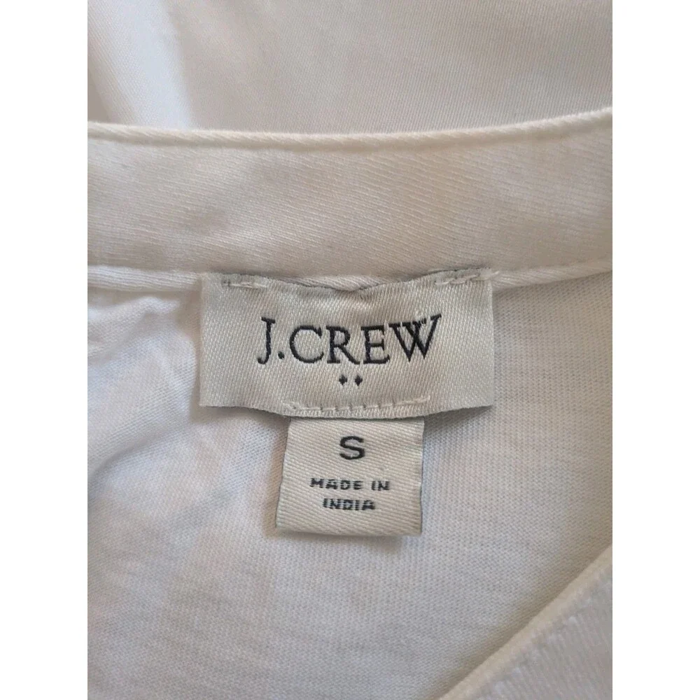 J. Crew Top Womens S Long Sleeve Eyelet Ruffle Cotton Pullover Blue Peasant New